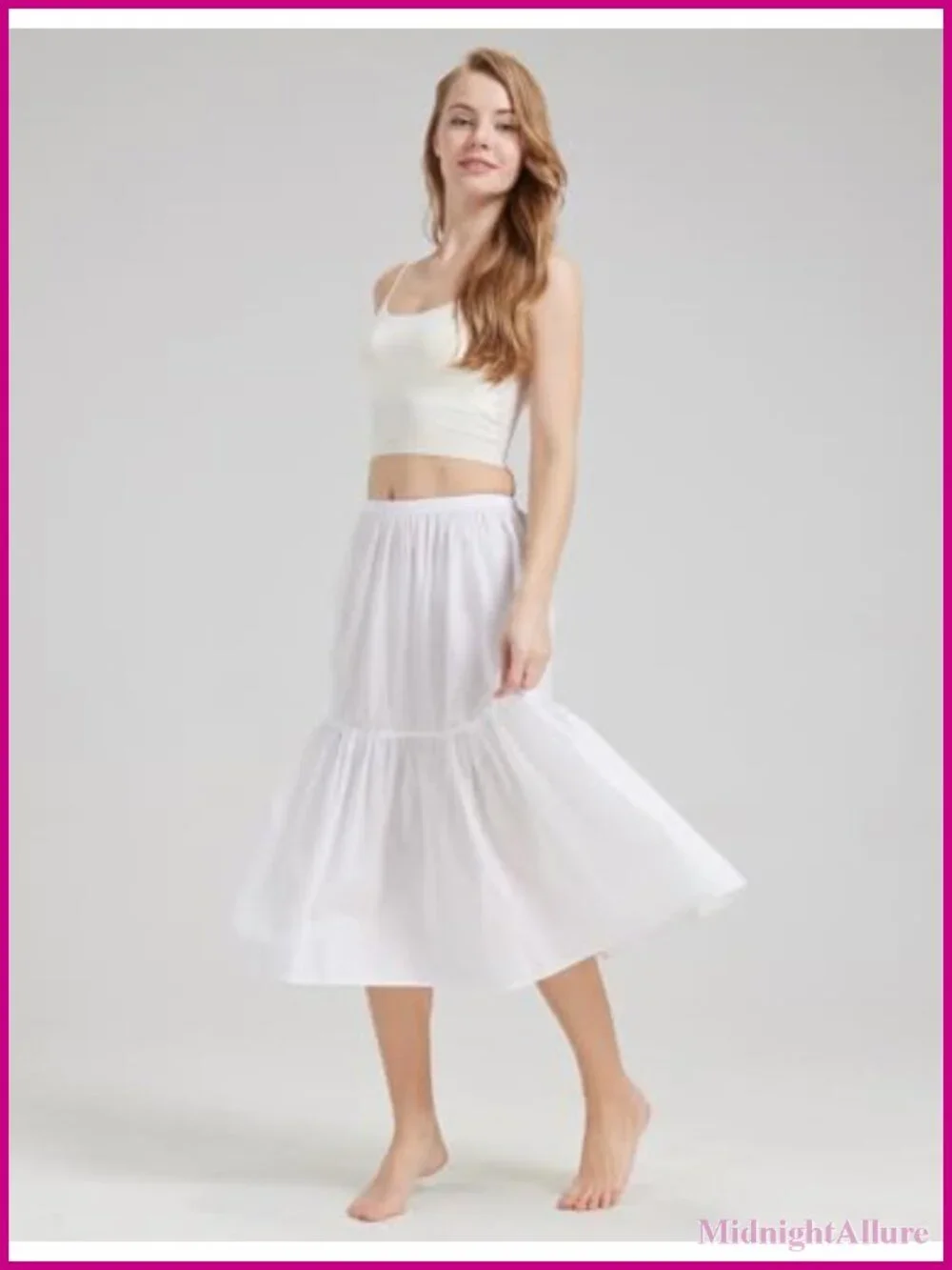 100% Cotton Half Slip Skirt Extender Underskirt Vintage A-Line Midi Maxi